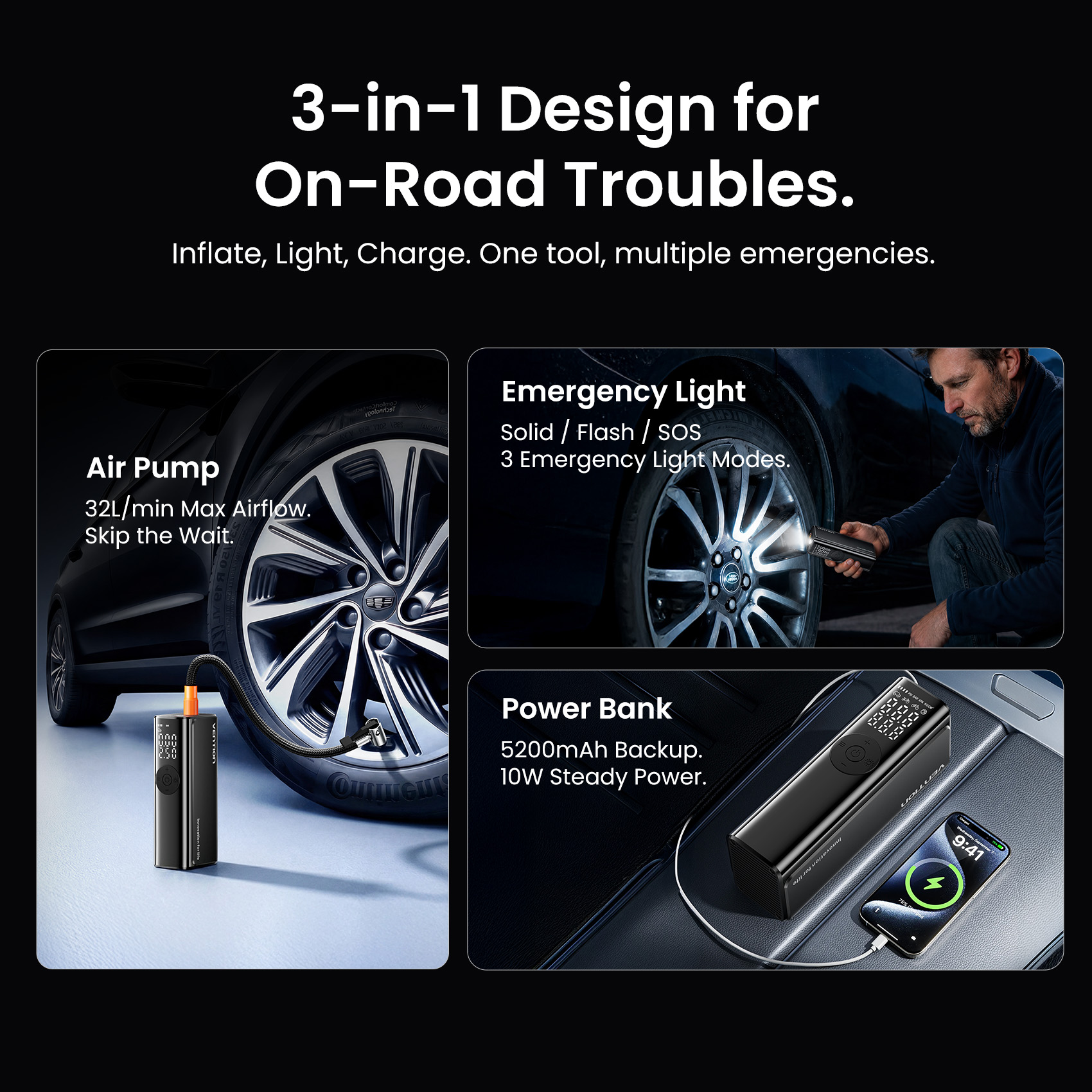 Vention Car Air Pump 5200Mah P - Car Portable Tire Inflator incelemesi ve fiyatı