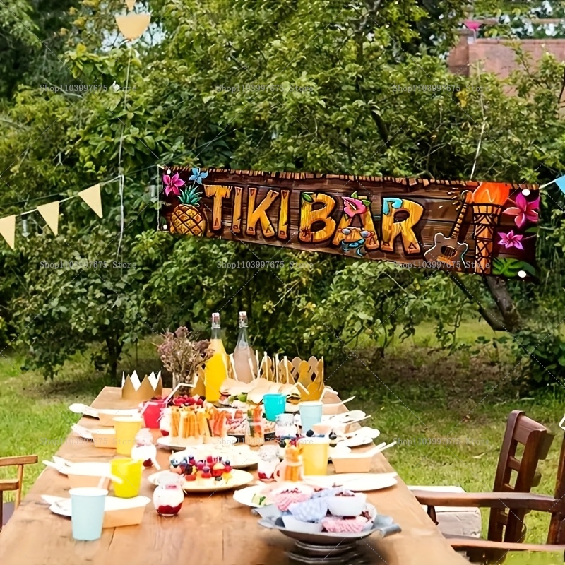 Tiki Bar Banner Tropical Hawai - Car Accessories Nearby incelemesi ve fiyatı