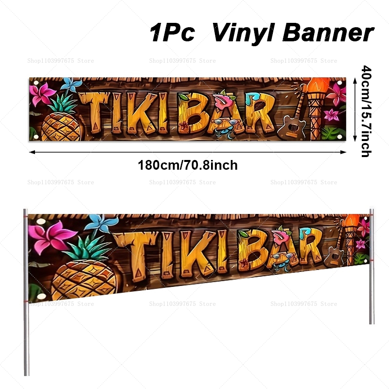 Tiki Bar Banner Tropical Hawai - Car Accessories Nearby incelemesi ve fiyatı